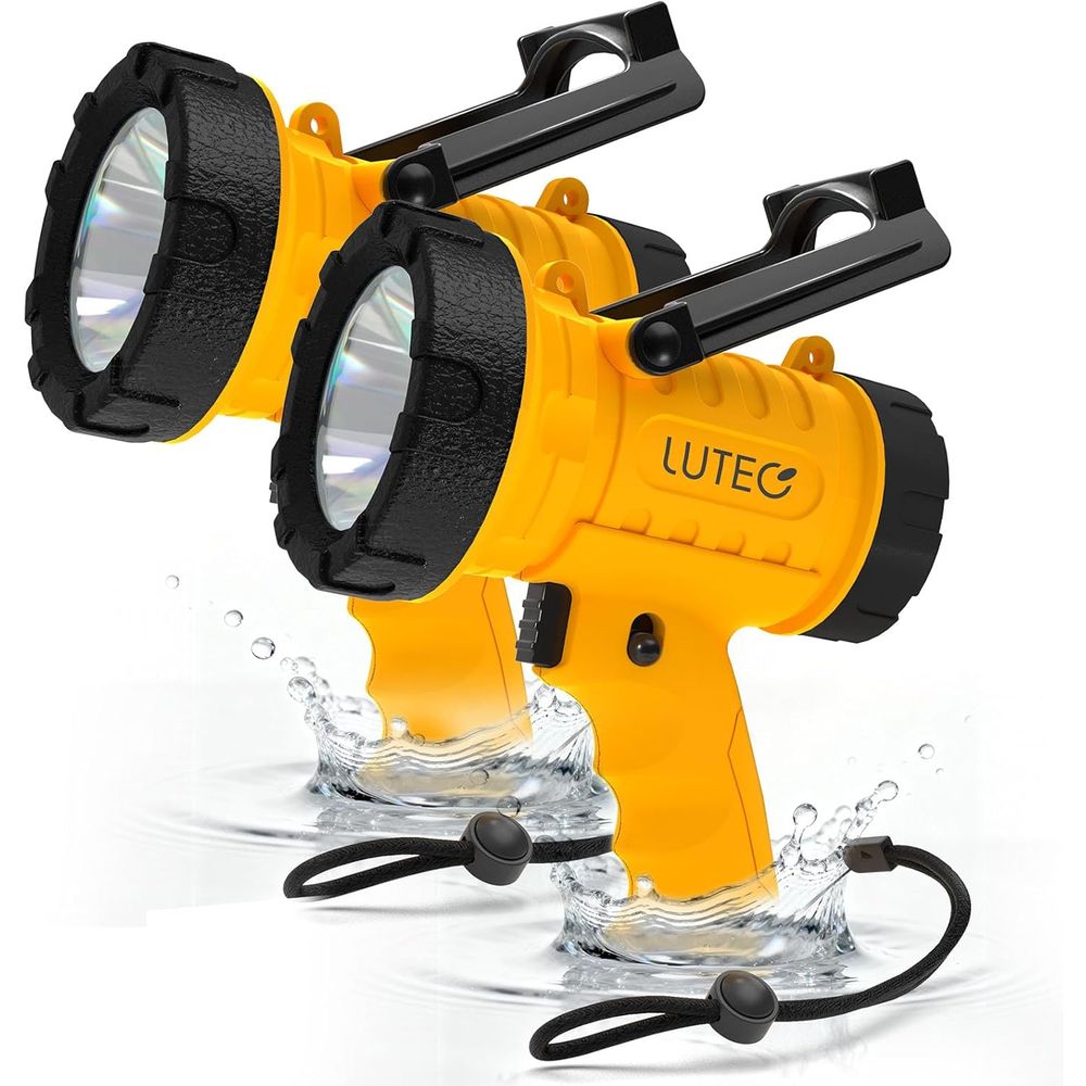 Outdoor Spotlight - 2-Pack Rechargeable 90,000 Lux Spotlight Flashlight,