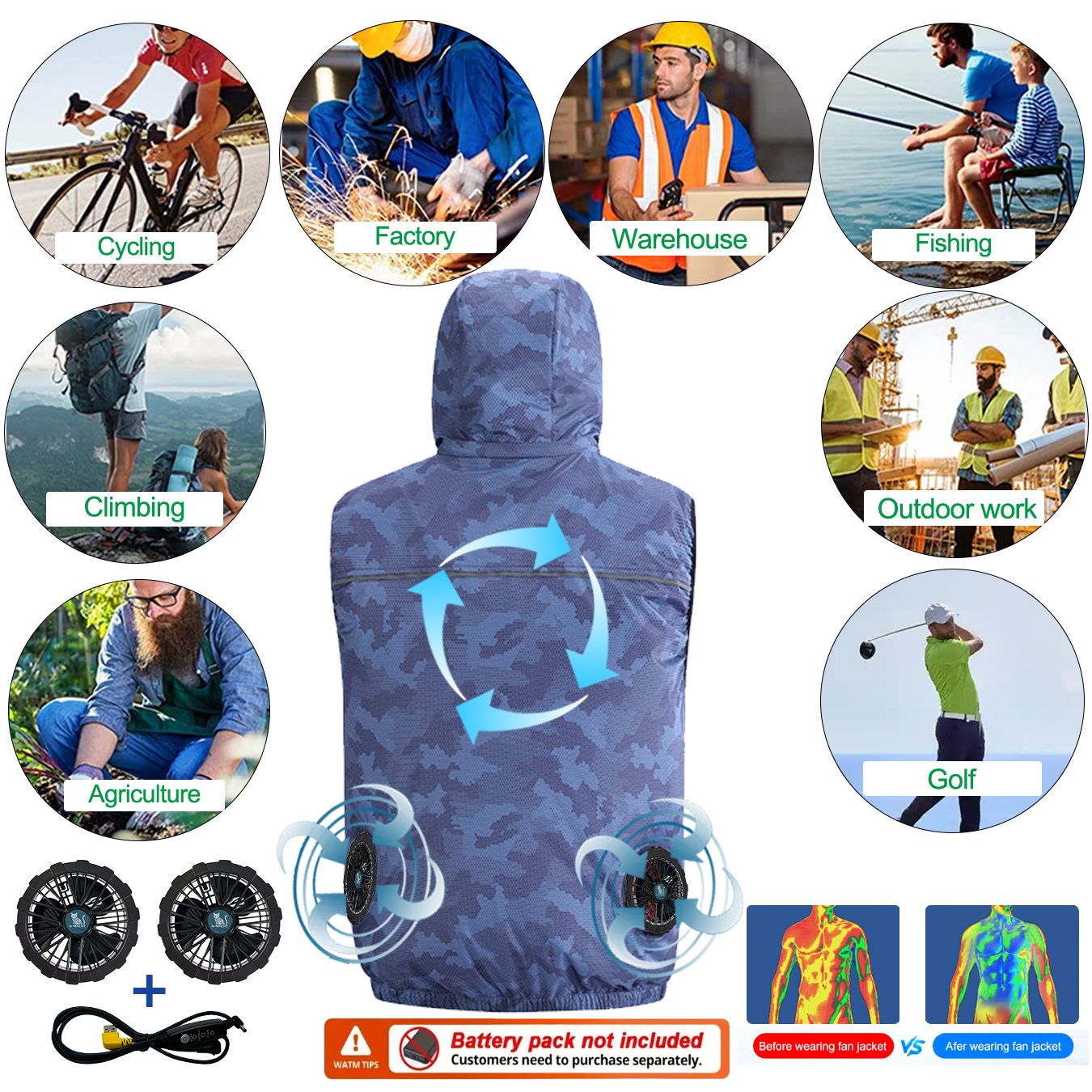 Summer Sport 12V/5V Fan Air Co - Outdoor Sport Jacket Women'S avis et prix