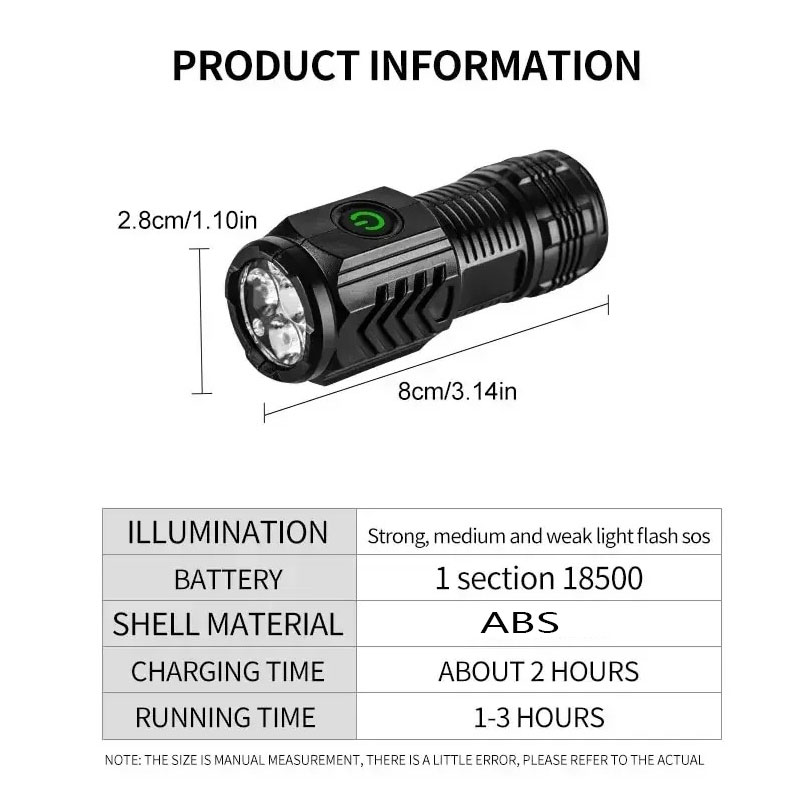 Mini 3LED Flashlight With Pen  - Outdoor Spotlight avis et prix