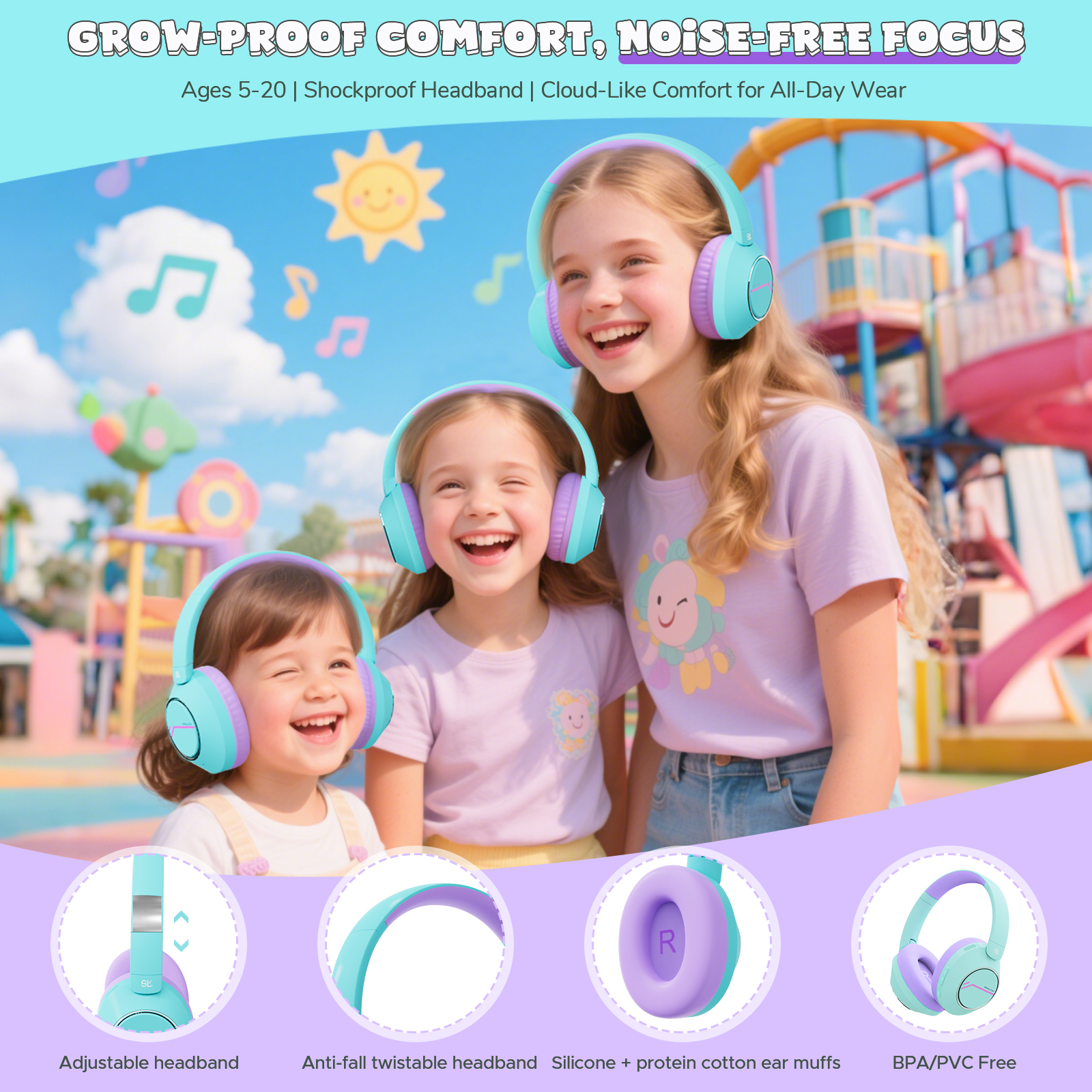 Nova1Pro Kids ANC Wireless Blu - Outdoor Sport Activities For Kids avis et prix