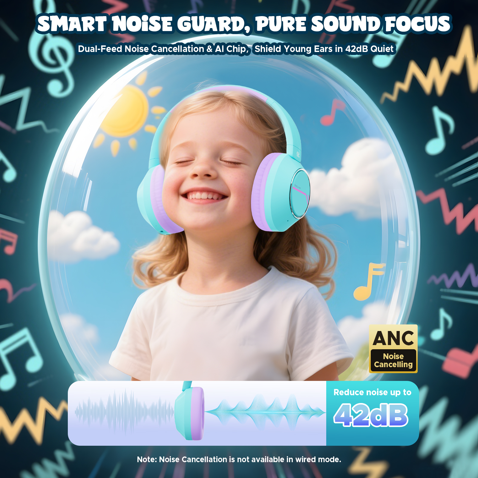 Nova1Pro Kids ANC Wireless Blu - Outdoor Sport Activities For Kids avis et prix