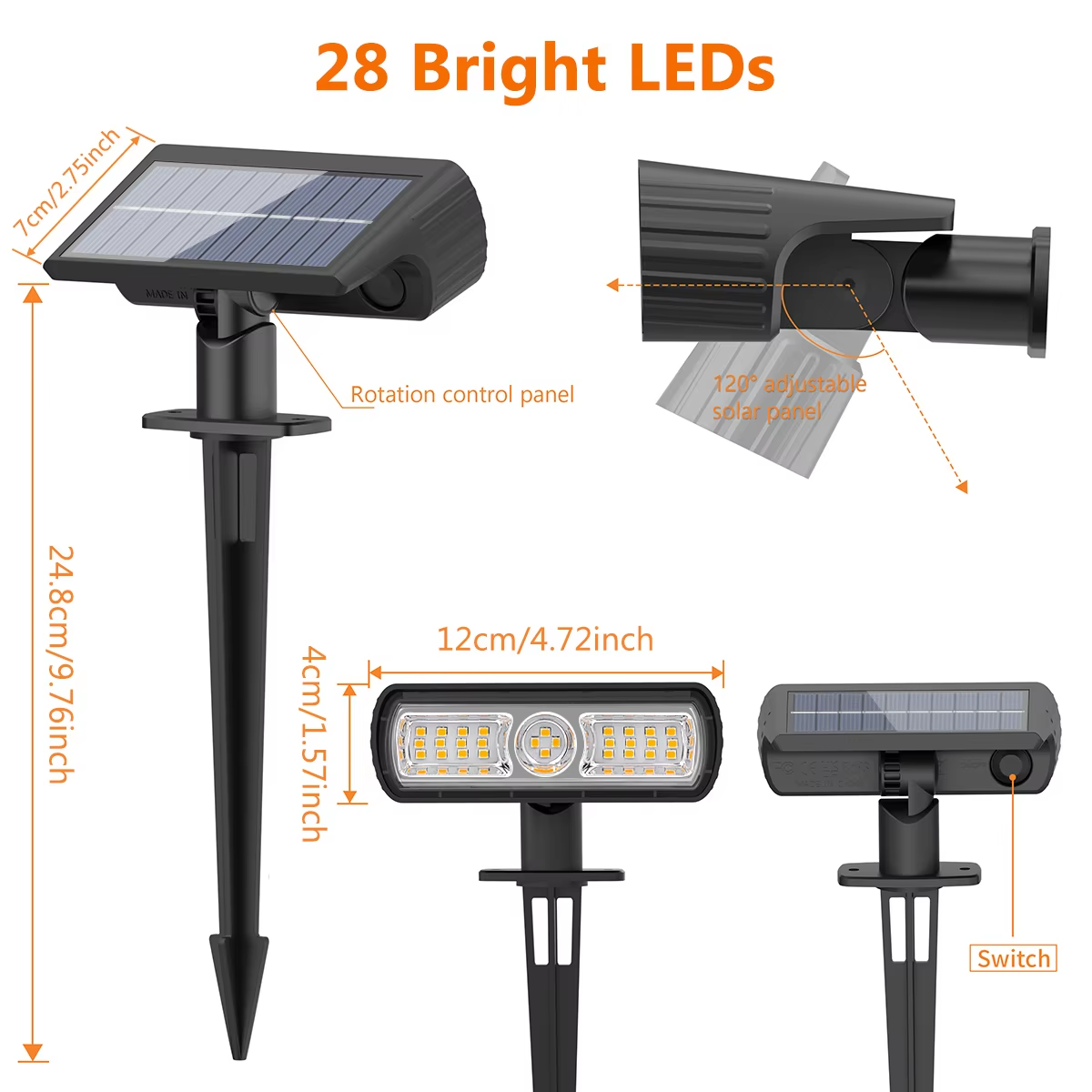 4 Pack Solar Landscape Spot Li - Outdoor Spotlight avis et prix