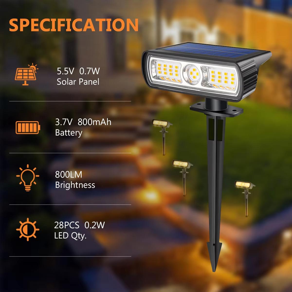 4 Pack Solar Landscape Spot Li - Outdoor Spotlight avis et prix