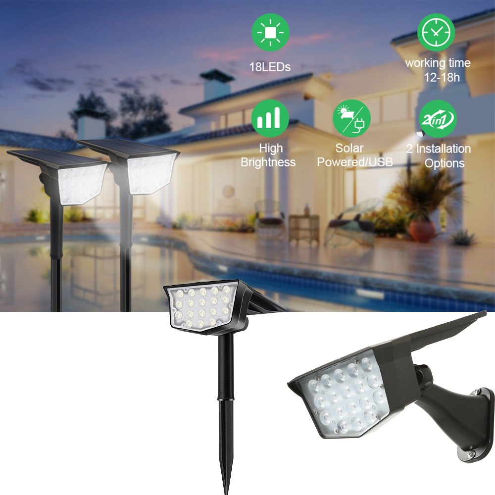 2Pcs Solar Outdoor Spot Lights - Outdoor Spotlight avis et prix