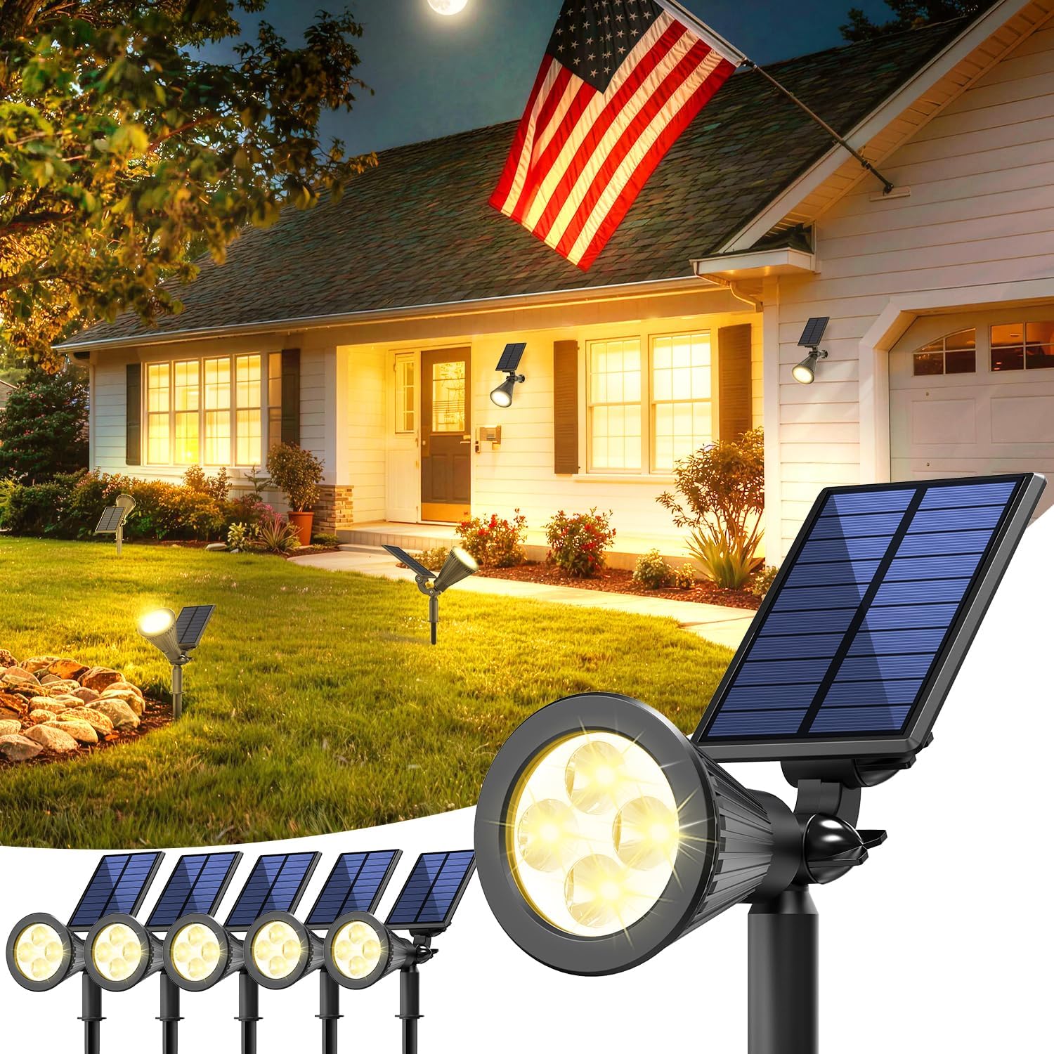6 Pack Solar Spot Lights Outdo - Outdoor Spotlight avis et prix
